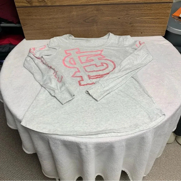 Nike MLB St Louis Cardinals long sleeve T-shirt size XL light gray/pink - Picture 6 of 6